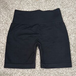 Black Bike Shorts with Elastic Waistband